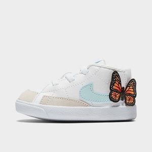Nike Baby Blazer Mid Crib SE Sneakers in White/ Glacier Blue Sz. 4c
